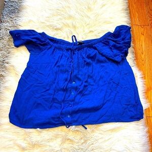 Blue Off-The-Shoulder Top